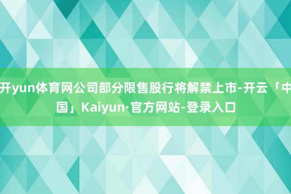 开yun体育网公司部分限售股行将解禁上市-开云「中国」Kaiyun·官方网站-登录入口