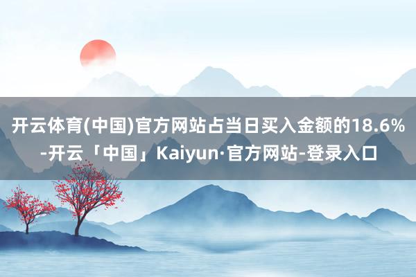 开云体育(中国)官方网站占当日买入金额的18.6%-开云「中国」Kaiyun·官方网站-登录入口