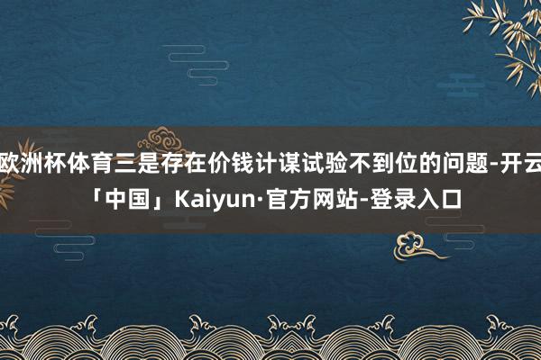 欧洲杯体育三是存在价钱计谋试验不到位的问题-开云「中国」Kaiyun·官方网站-登录入口