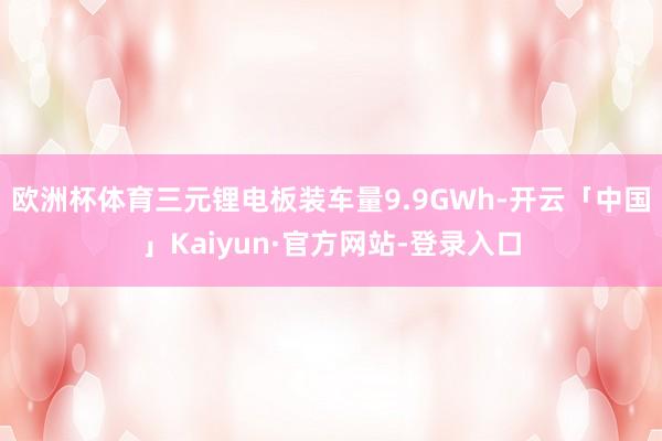 欧洲杯体育三元锂电板装车量9.9GWh-开云「中国」Kaiyun·官方网站-登录入口