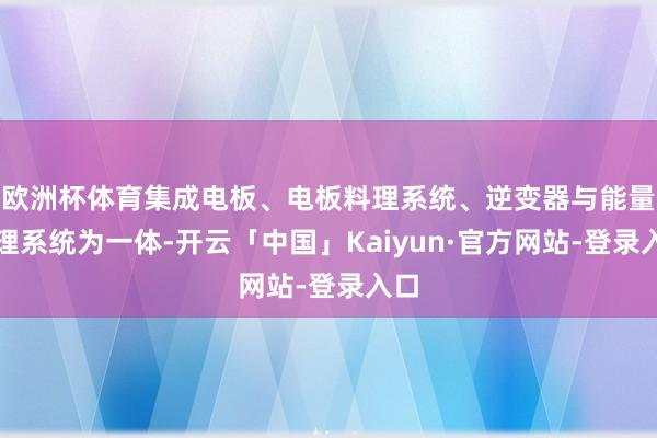 欧洲杯体育集成电板、电板料理系统、逆变器与能量料理系统为一体-开云「中国」Kaiyun·官方网站-登录入口