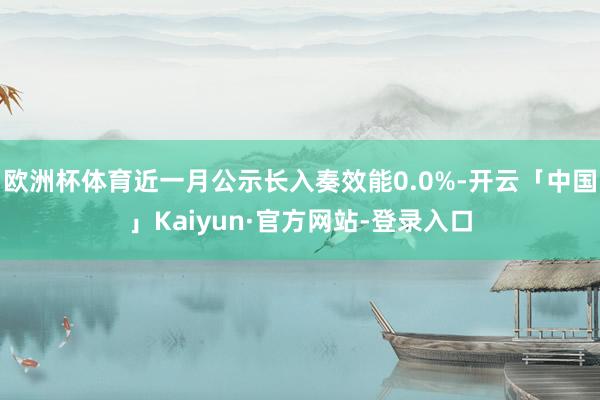 欧洲杯体育近一月公示长入奏效能0.0%-开云「中国」Kaiyun·官方网站-登录入口