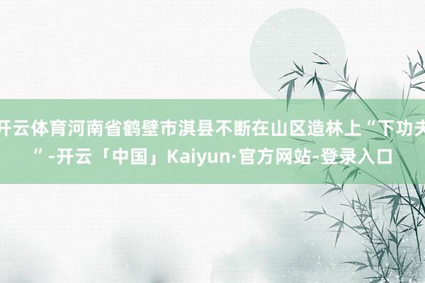 开云体育河南省鹤壁市淇县不断在山区造林上“下功夫”-开云「中国」Kaiyun·官方网站-登录入口