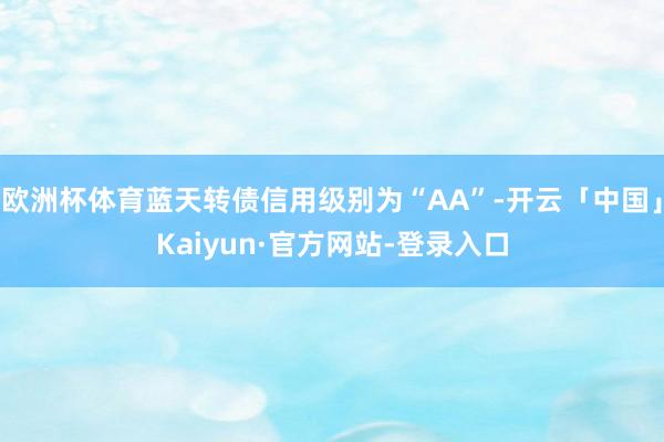 欧洲杯体育蓝天转债信用级别为“AA”-开云「中国」Kaiyun·官方网站-登录入口