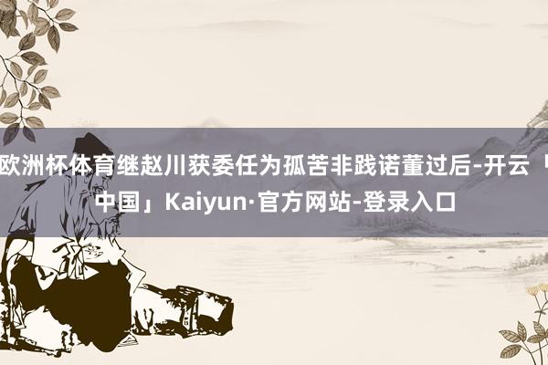 欧洲杯体育继赵川获委任为孤苦非践诺董过后-开云「中国」Kaiyun·官方网站-登录入口