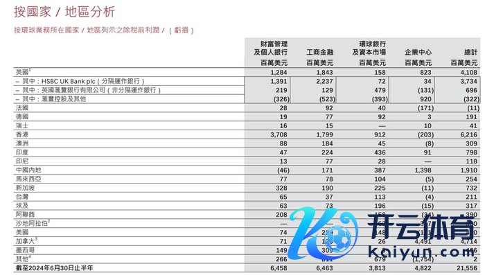 图源：汇丰控股2024年中报